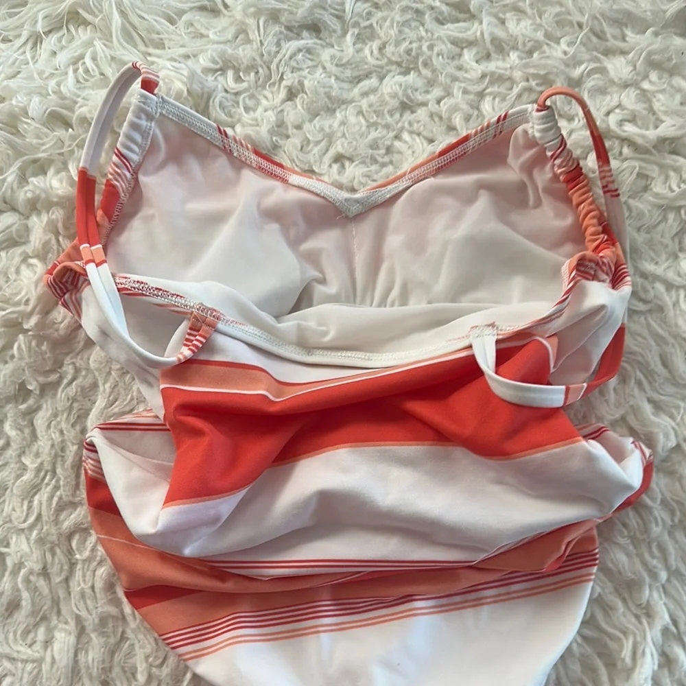 MICHAEL Michael Kors Burnt Orange & White One Piece Swimsuit